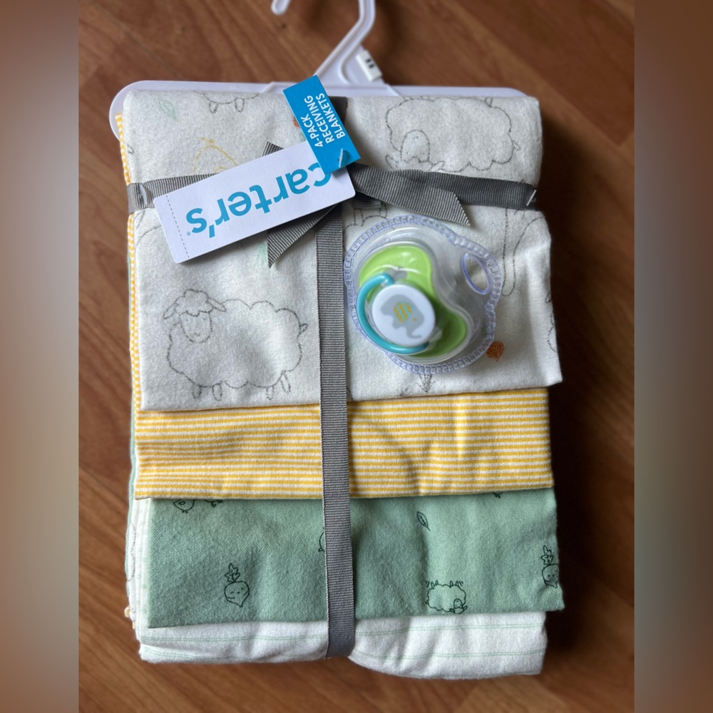 Carter's Baby Blanket and Pacifier Set